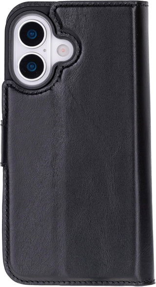 Solo Pelle Schwarz, Lederhülle kompatibel für iPhone 17 in 6.3 Zoll abnehmbare Hülle (2in1) inkl. Kartenfächer geeignet für MagSafe Zubehör