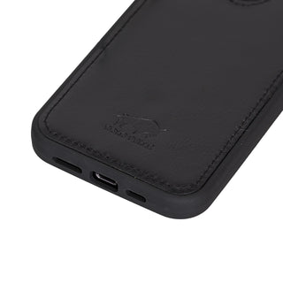 Solo Pelle Lederhülle für das iPhone 13 Pro in 6.1 Zol  Hülle Ledertasche Backcover aus echtem Leder "Stanford" - Steingrau