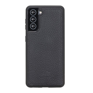 Solo Pelle Lederhülle Harvard kompatibel für das Samsung Galaxy S21 5G in 6.2 Zoll inklusive abnehmbare Hülle mit integrierten Kartenfächern (Schwarz Matt)