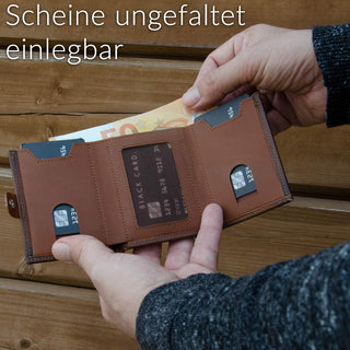 Slim Wallet "Riva" mit Münzfach 12 Karten - Matt Schwarz