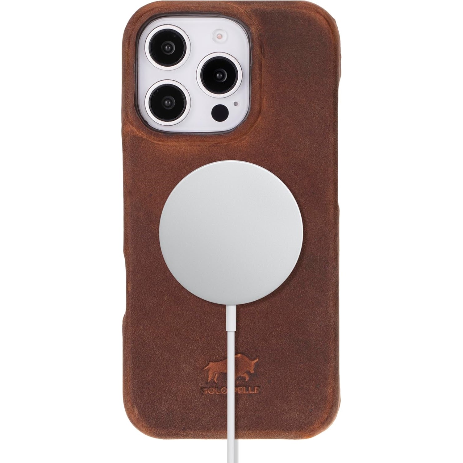 Solo Pelle Lederhülle für das iPhone 16 Pro in 6.3 Zoll Princeton Case Leder Hülle Ledertasche Backcover aus echtem Leder geeignet für MagSafe Zubehör Vintage Braun Lifestyle