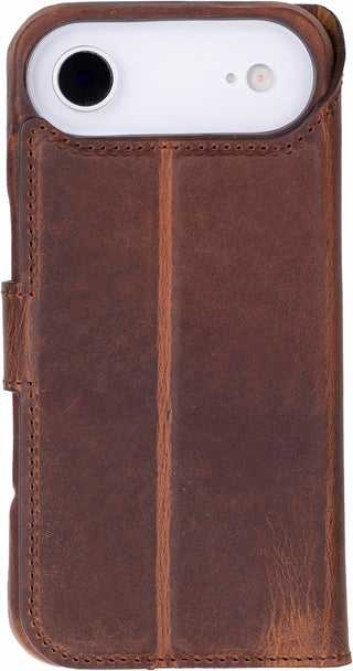 Solo Pelle Vintage Braun Lederhülle kompatibel für iPhone Air in 6.5 Zoll abnehmbare Hülle (2in1) inkl. Kartenfächer geeignet für MagSafe Zubehör