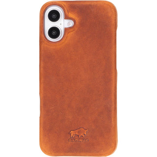 Solo Pelle Lederhülle für das iPhone 16 Plus in 6.7 Zoll Princeton Case Leder Hülle Ledertasche Backcover aus echtem Leder geeignet für MagSafe Zubehör Camel Braun