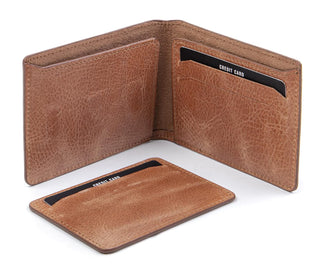 Solo Pelle Slim Wallet aus echtem Leder Platz für 4-8 Karten magnetisch abnehmares Kartenetui