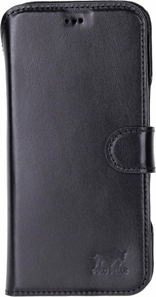 Solo Pelle Schwarz Lederhülle kompatibel für iPhone 17 Pro Max in 6.9 Zoll abnehmbare Hülle (2in1) inkl. Kartenfächer geeignet für MagSafe Zubehör