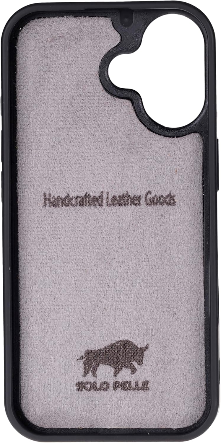 Steingrau Solo Pelle Lederhülle für das iPhone 17 in 6.3 Zoll Stanford Case Leder Hülle Ledertasche Backcover aus echtem Leder geeignet für MagSafe Zubehör