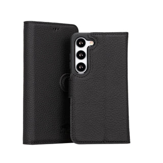 Solo Pelle Lederhülle Harvard kompatibel für das Samsung Galaxy S24 Ultra inklusive abnehmbare Hülle mit integrierten Kartenfächern (Schwarz)