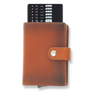 Magic Wallet 15 Karten "Q-Wallet" - Vintage Braun