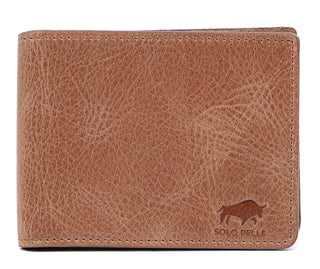 Solo Pelle Slim Wallet aus echtem Leder Platz für 4-8 Karten magnetisch abnehmares Kartenetui
