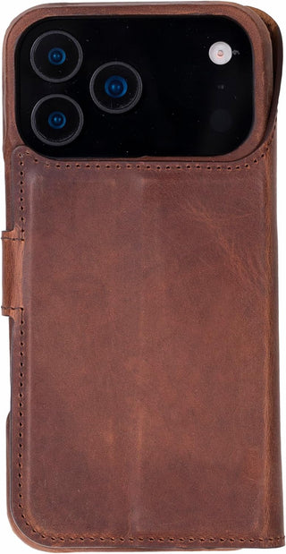 Solo Pelle Vintage Braun Lederhülle kompatibel für iPhone 17 Pro Max in 6.9 Zoll abnehmbare Hülle (2in1) inkl. Kartenfächer geeignet für MagSafe Zubehör