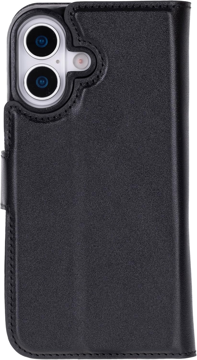 Schwarz Braun Braun Solo Pelle Lederhülle kompatibel für iPhone 17 in 6.3 Zoll abnehmbare Hülle (2in1) inkl. Kartenfächer geeignet für MagSafe Zubehör
