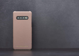 Maison de Noblesse kompatibel mit Samsung S10 Plus Lederhülle Ledertasche Backcover Ultra Slim (Nude Rosa)