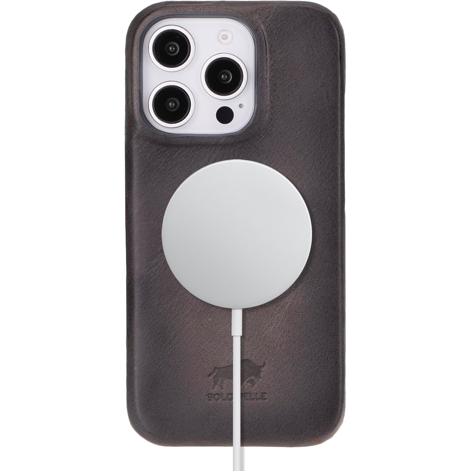 Solo Pelle Lederhülle für das iPhone 16 Pro Max in 6.9 Zoll Princeton Case Leder Hülle Ledertasche Backcover aus echtem Leder geeignet für MagSafe Zubehör Steingrau Lifestyle