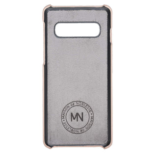 Maison de Noblesse kompatibel mit Samsung S10 Plus Lederhülle Ledertasche Backcover Ultra Slim (Nude Rosa)