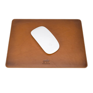 Solo Pelle - Hochwertiges Leder Mousepad 26x20 cm - Cognac Braun