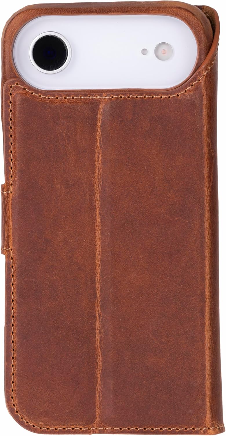 Solo Pelle Camelbraun Lederhülle kompatibel für iPhone Air in 6.5 Zoll abnehmbare Hülle (2in1) inkl. Kartenfächer geeignet für MagSafe Zubehör