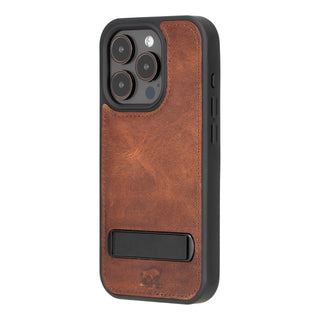 Solo Pelle Lederhülle für das iPhone 15 Pro 6.1 Zoll Drop Case Case Leder - Camel Braun