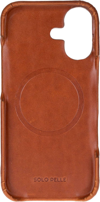 Cognac Braun Braun Solo Pelle Lederhülle kompatibel für iPhone 17 in 6.3 Zoll abnehmbare Hülle (2in1) inkl. Kartenfächer geeignet für MagSafe Zubehör