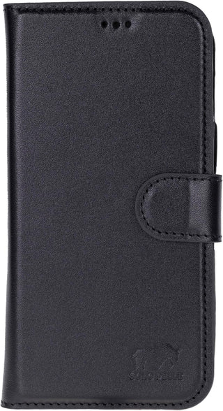 Schwarz Braun Braun Solo Pelle Lederhülle kompatibel für iPhone 17 in 6.3 Zoll abnehmbare Hülle (2in1) inkl. Kartenfächer geeignet für MagSafe Zubehör