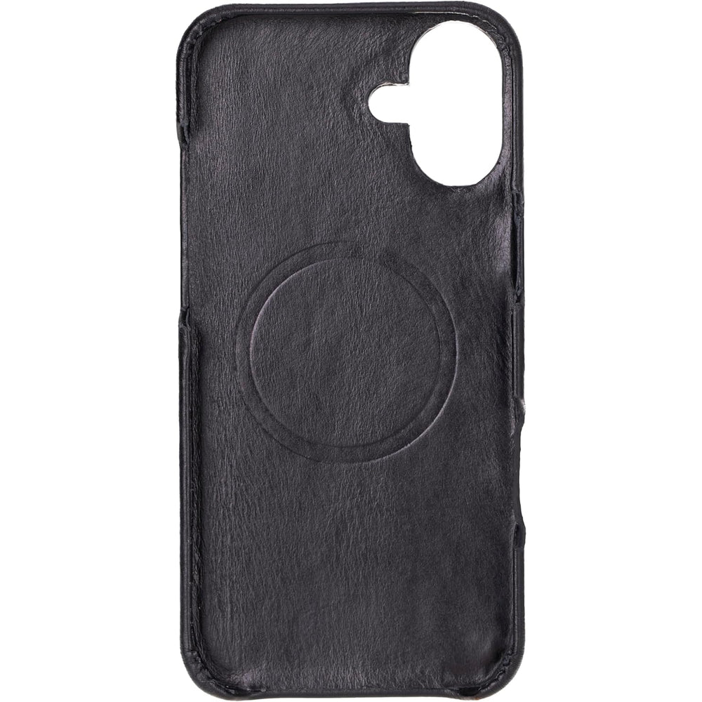 Solo Pelle Lederhülle für das iPhone 16 Plus in 6.7 Zoll Princeton Case Leder Hülle Ledertasche Backcover aus echtem Leder geeignet für MagSafe Zubehö Schwarz