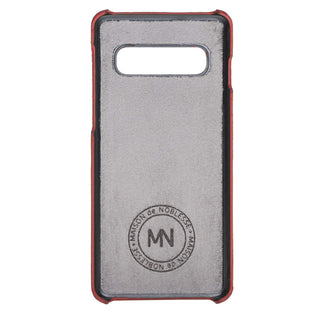 Maison de Noblesse kompatibel mit Samsung S10 Plus Lederhülle Ledertasche Backcover Ultra Slim (Granatapfel Rot)