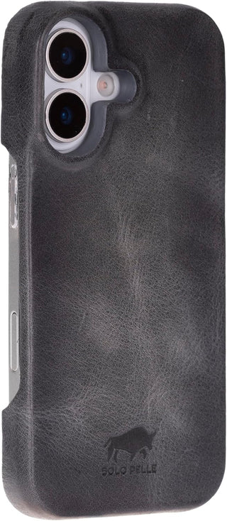 Steingrau Braun Braun Solo Pelle Lederhülle kompatibel für iPhone 17 in 6.3 Zoll abnehmbare Hülle (2in1) inkl. Kartenfächer geeignet für MagSafe Zubehör