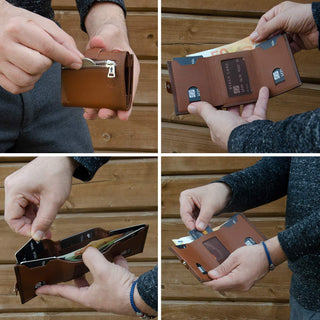 Slim Wallet "Riva" mit Münzfach 12 Karten - Matt Schwarz