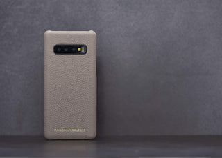 Maison de Noblesse kompatibel mit Samsung S10 Plus Lederhülle Ledertasche Backcover Ultra Slim (Beige)