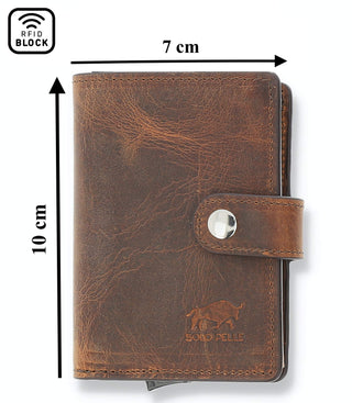 Magic Wallet 15 Karten "Q-Wallet" - Cognac Braun