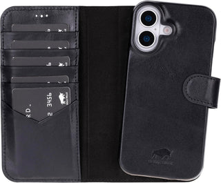 Schwarz Braun Braun Solo Pelle Lederhülle kompatibel für iPhone 17 in 6.3 Zoll abnehmbare Hülle (2in1) inkl. Kartenfächer geeignet für MagSafe Zubehör