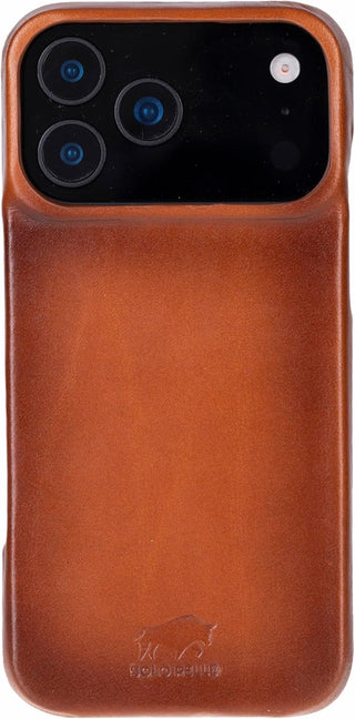 Solo Pelle Cognac Braun Lederhülle kompatibel für iPhone 17 Pro Max in 6.9 Zoll abnehmbare Hülle (2in1) inkl. Kartenfächer geeignet für MagSafe Zubehör