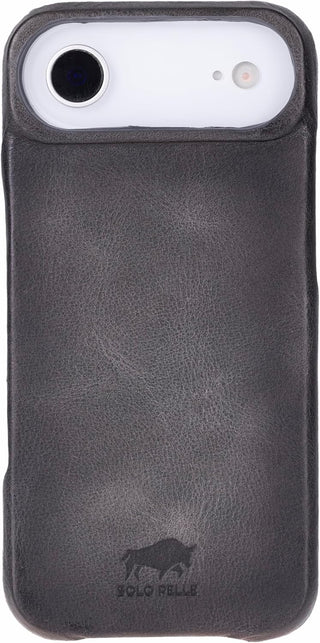 Solo Pelle Steingrau Lederhülle kompatibel für iPhone Air in 6.5 Zoll abnehmbare Hülle (2in1) inkl. Kartenfächer geeignet für MagSafe Zubehör