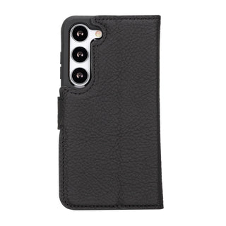 Solo Pelle Lederhülle Harvard kompatibel für das Samsung Galaxy S24 Ultra inklusive abnehmbare Hülle mit integrierten Kartenfächern (Schwarz)