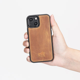 Solo Pelle Lederhülle für das iPhone 13 Mini  in 5.4 Zoll Stanford Case - Camel Braun