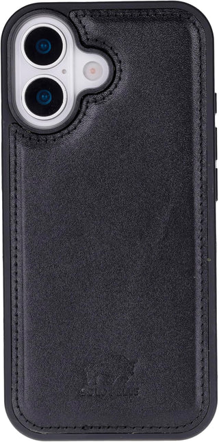 Schwarz Solo Pelle Lederhülle für das iPhone 17 in 6.3 Zoll Stanford Case Leder Hülle Ledertasche Backcover aus echtem Leder geeignet für MagSafe Zubehör