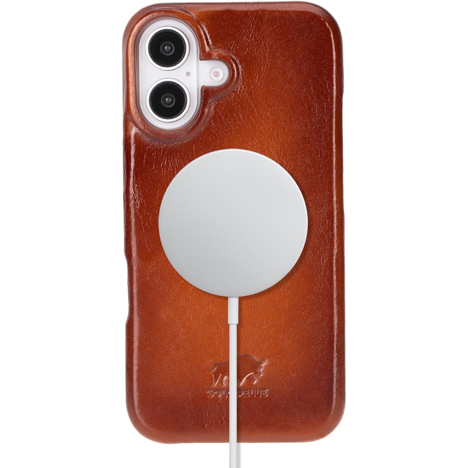 Solo Pelle Lederhülle für das iPhone 16 in 6.1 Zoll Princeton Case Leder Hülle Ledertasche Backcover aus echtem Leder geeignet für MagSafe Zubehör Cognac Braun Lifestyle