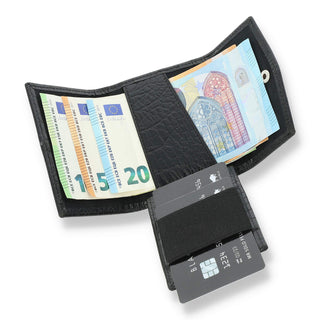 Slim Wallet "Lean" mit Münzfach 12 Karten - Schwarz