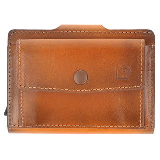 Magic Wallet mit Münzfach 15 Karten "Q-Wallet" -  Cognac Braun