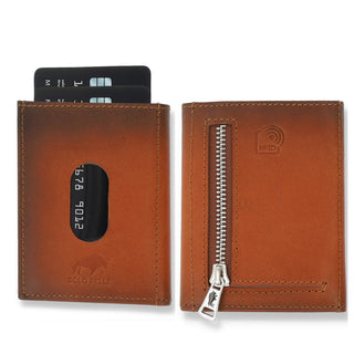 Slim Wallet "Riga" mit Münzfach 12 Karten - Vintage Braun