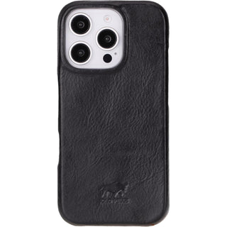 Solo Pelle Lederhülle für das iPhone 16 Pro in 6.3 Zoll Princeton Case Leder Hülle Ledertasche Backcover aus echtem Leder geeignet für MagSafe Zubehör Schwarz