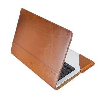 Solo Pelle MacBook Pro 14 Zoll (2021-2024) Ledertasche Case Hülle Münich - Vintage Braun