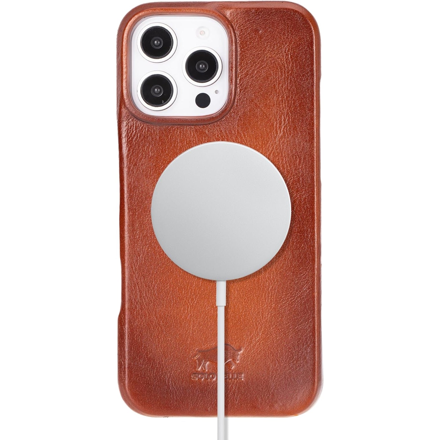 Solo Pelle Lederhülle für das iPhone 16 Pro Max in 6.9 Zoll Princeton Case Leder Hülle Ledertasche Backcover aus echtem Leder geeignet für MagSafe Zubehör Cognac Braun Lifestyle