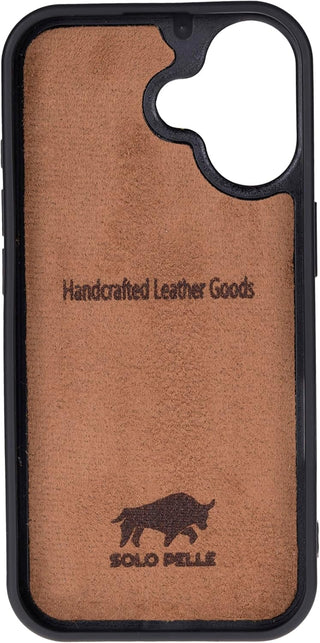 Camel Braun Solo Pelle Lederhülle für das iPhone 17 in 6.3 Zoll Stanford Case Leder Hülle Ledertasche Backcover aus echtem Leder geeignet für MagSafe Zubehör