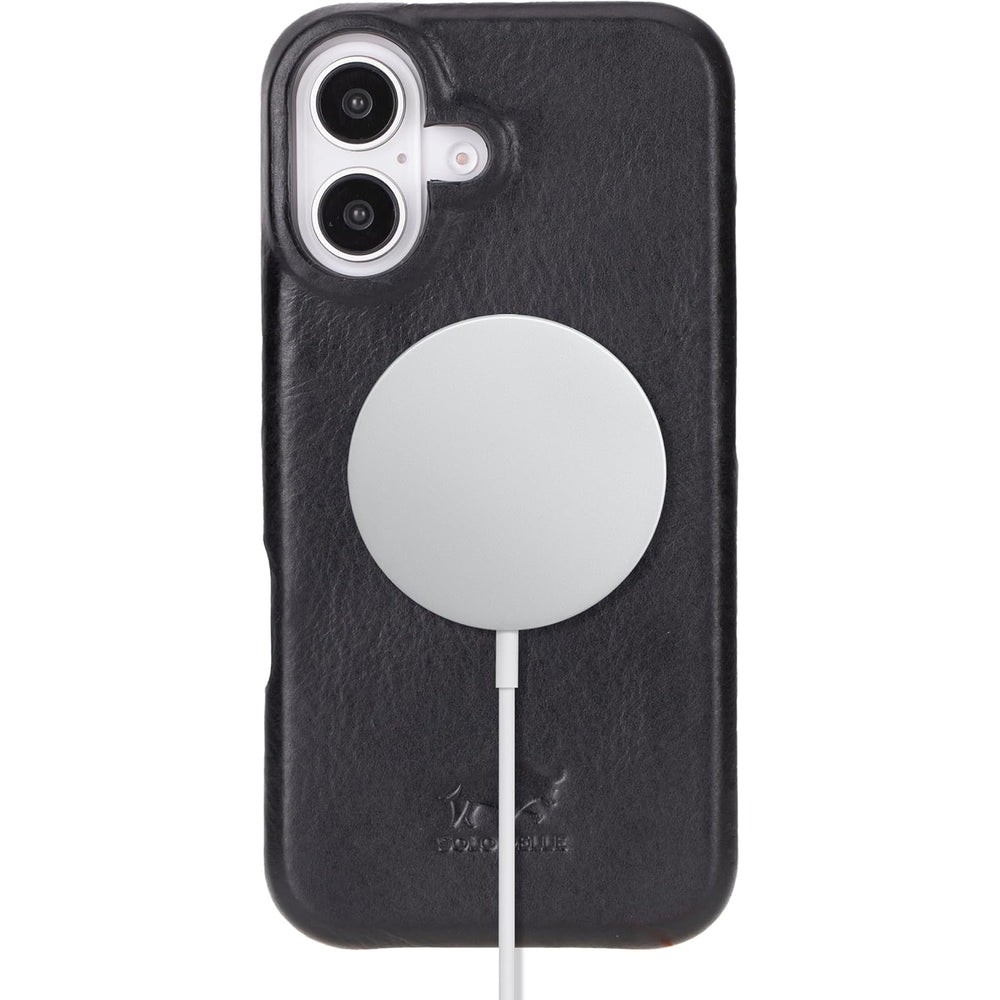 Solo Pelle Lederhülle kompatibel für iPhone 16 in 6.1 Zoll abnehmbare Hülle (2in1) inkl. Kartenfächer geeignet für MagSafe Zubehör Schwarz