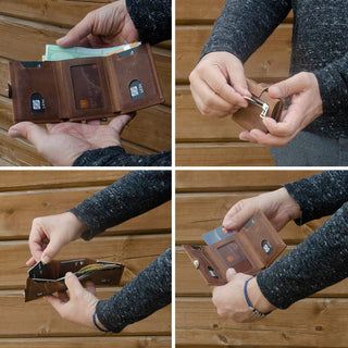 Slim Wallet "Riva" mit Münzfach 12 Karten - Kroko Schwarz