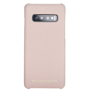 Maison de Noblesse kompatibel mit Samsung S10 Lederhülle Ledertasche Backcover Ultra Slim (Nude Rosa)