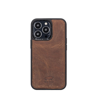 Solo Pelle Lederhülle kompatibel für iPhone 13 Pro in 6.1 Zoll abnehmbare Hülle (2in1) Harvard Double - Cognac Braun