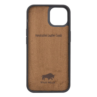 Solo Pelle Lederhülle für das iPhone 13 in 6.1 Zoll Stanford Case Leder Hülle Ledertasche Backcover aus echtem Leder (Cognac Braun)