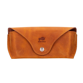 Solo Pelle Brillen Etui mit Magnetverschluss Sonnenbrillenetui "Roan" - Cognac Braun