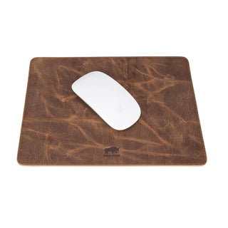 Solo Pelle - Hochwertiges Leder Mousepad 26x20 cm - Cognac Braun